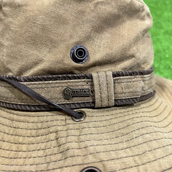 Outback Trading Co Hat Men Sm/MED Tan Wallaby Oilskin Western Indiana Jones - Picture 4 of 10